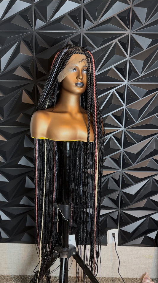 Calf length full lace braid wig